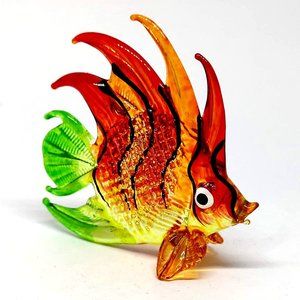 Collectible Hand Blown Glass Fish Figurine Decor